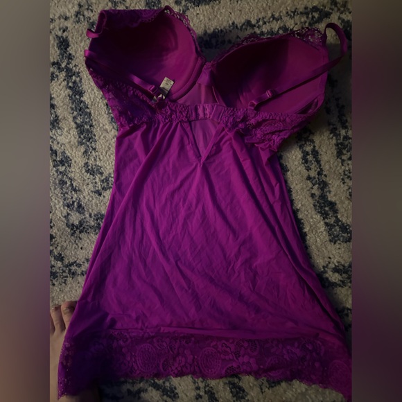 VICTORIA SECRET 36D hot pink sexy lingerie slip nightie dress - Picture 2 of 7